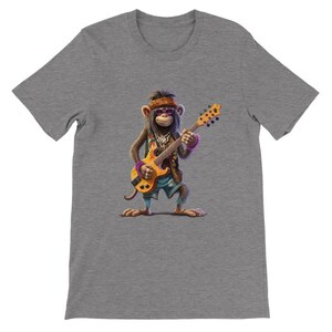 Monkey T-shirt, Hippie Monkey Shirt, Guitar Shirt, Grunge Shirt ...