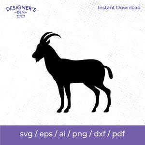 Goat svg, Animal SVG, svg, png, dxf, jpeg, Digital Download, Cut File, Cricut, Silhouette, Glowforge, Svg files for Cricut