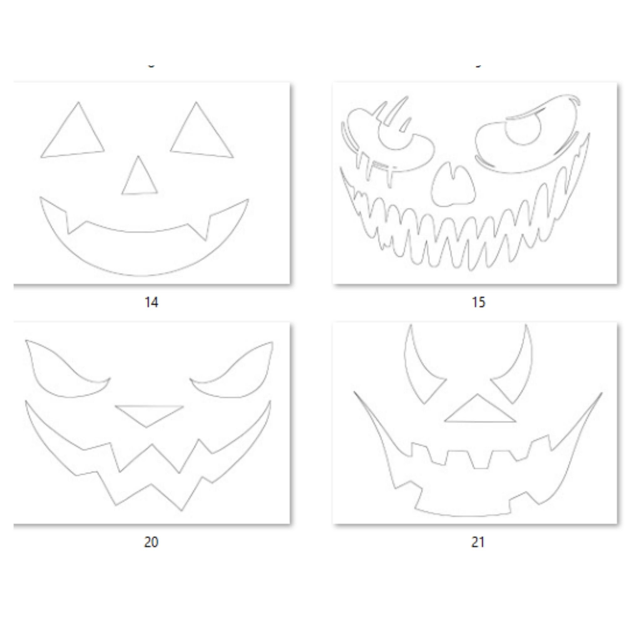 24 Printable Pumpkin Carving Stencils: 48 Pages in A4-sized PDF ...