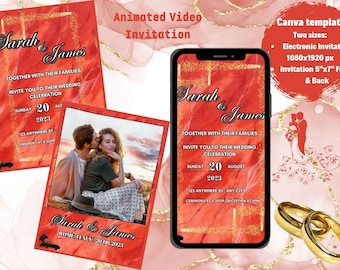 Wedding Invitation,Digital Template,Electronic Invitation, and Animated Wedding Invitation available for instant download.Pc,phone or tablet