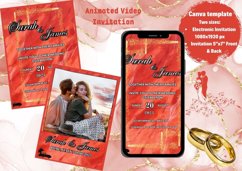 Wedding Invitation,digital Template,electronic Invitation, and Animated ...