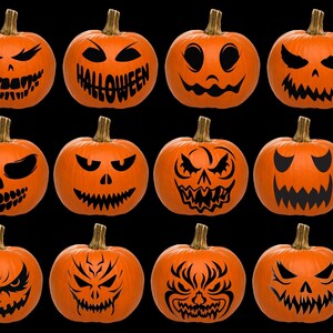 24 Printable Pumpkin Carving Stencils: 48 Pages in A4-sized PDF ...
