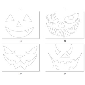 24 Printable Pumpkin Carving Stencils: 48 Pages in A4-sized PDF ...