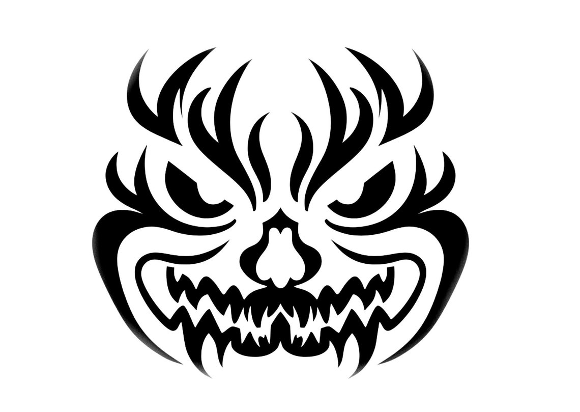 24 Printable Pumpkin Carving Stencils: 48 Pages in A4-sized PDF Templates,pumpkin Carving ...