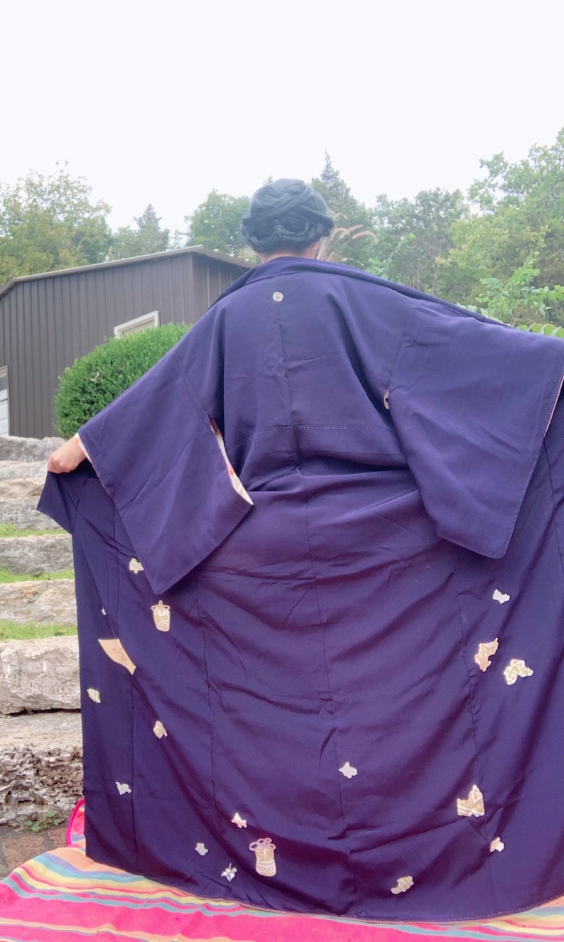 Jersey Kimono Dress - Navy Blue main image 1