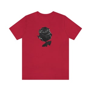 Black Rose  Graphic Men Tee Wild Flower Distressed Valentine Vintage Inspired Desert Rose Shirt Womens Botanical Shirt Forest Core Shirt