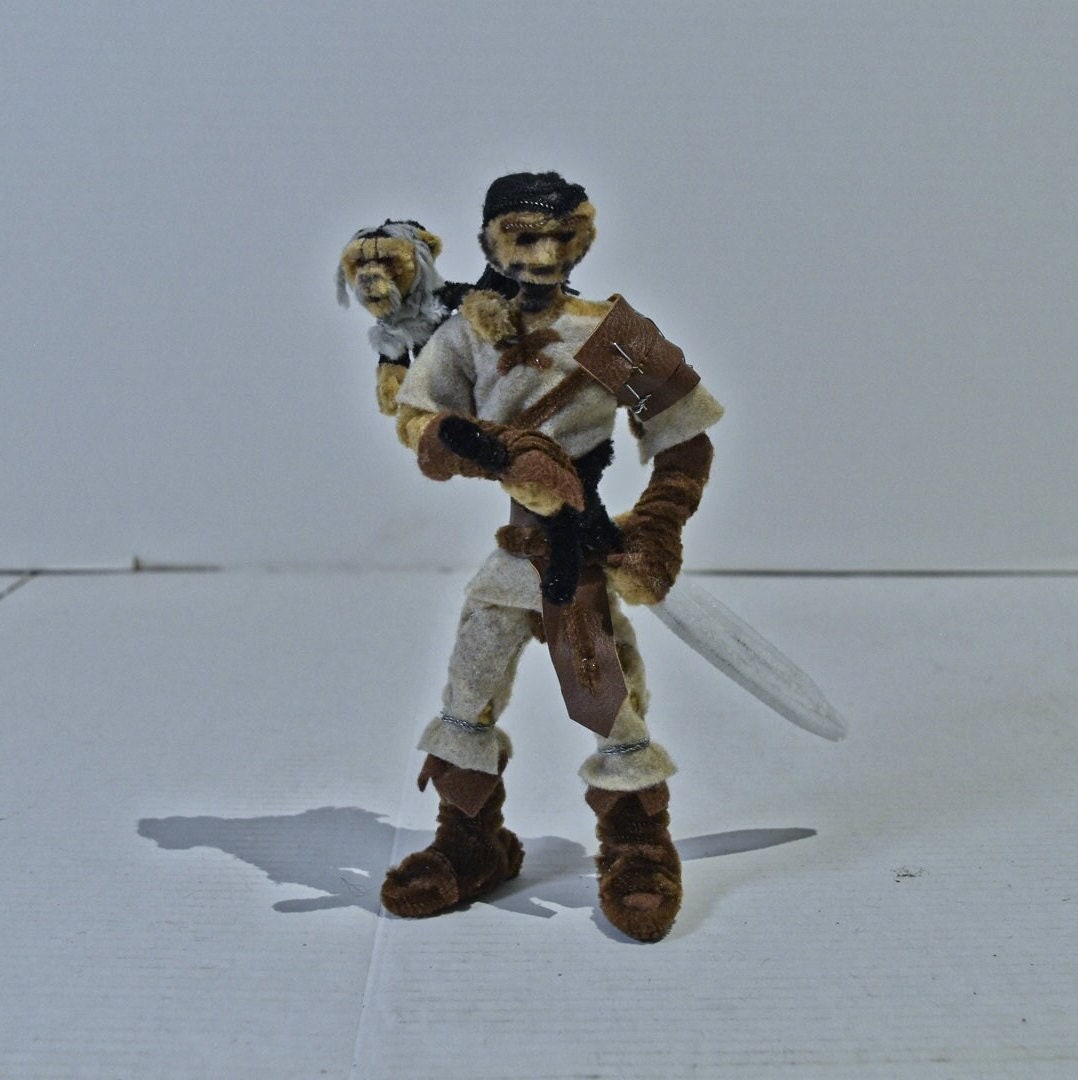 Pipecleaner Action Figure warrior W Monkey Etsy