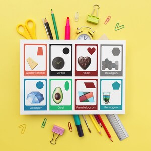 Geo Shape Flashcards - Printable & Instant Download for Kindergarten Learning.