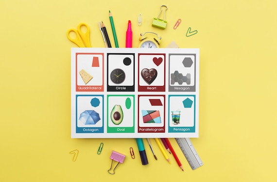 Geo Shape Flashcards - Printable & Instant Download for Kindergarten Learning.