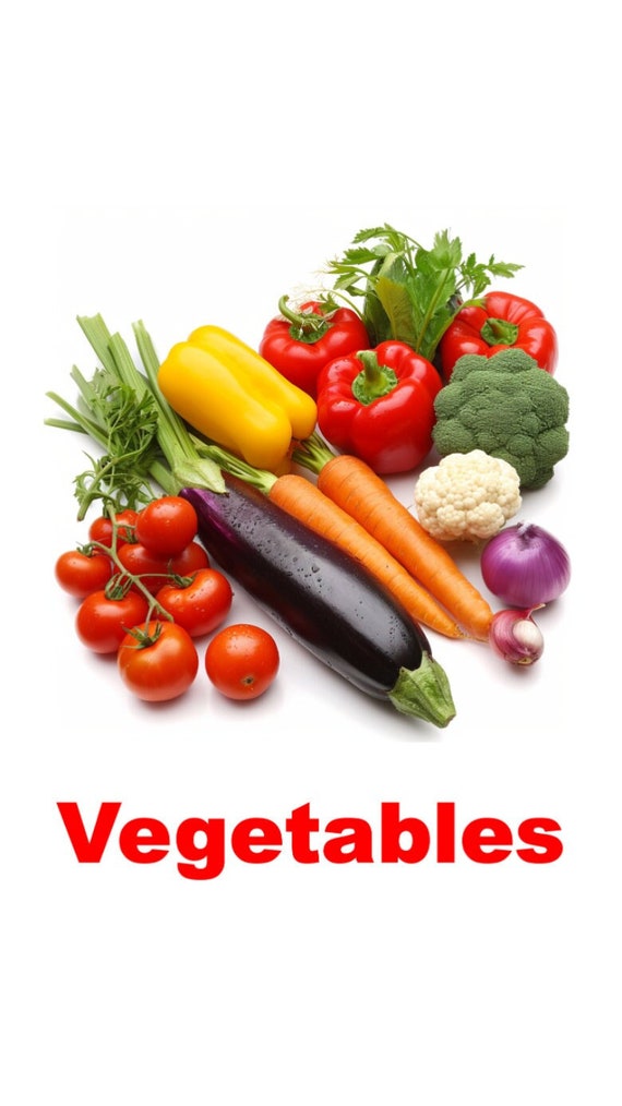 Vegetables Flashcards - Preschool Digital, Interactive, Homeschool, Early Education, Educational Activities.