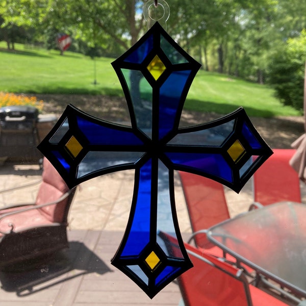 Stained Glass Cross Sun Catcher