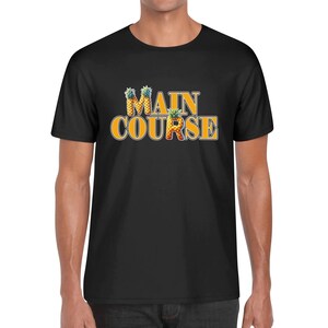 Camiseta de algodón con diseño de piña y plato principal para hombre