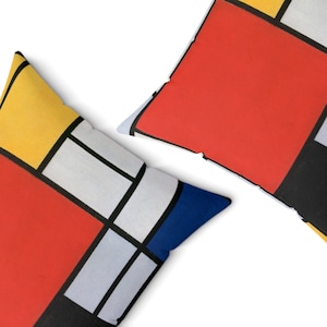Mondrian Pillow Vintage post impressionism patterns modernism, modern Art Throw Cushion Cover and Pillow, Ancient Decorative Pillow Case