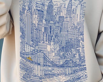 New York Lovers Sweatshirt, NYC Outfit, Cozy New York City Sweater Gift, Travel NYC Aesthetic Top