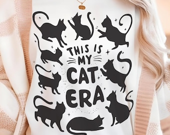 Katzen Era Meme T-Shirt In meiner Katzen Era, Katzen Mama Era Shirt, Feline Kitty Geschenk Katzen Besitzer Shirt, Lustige Katzen Liebhaber Geschenkidee, Katzen Mama Geburtstagsgeschenk