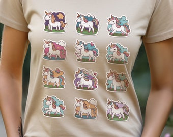 Unicorn Sticker T-Shirt, Funny Gift Unicorn Shirt, Cute Unicorn, Gift For Unicorn Lover, Shirt For Women, Unicorn Outfit, Cute weird shirt