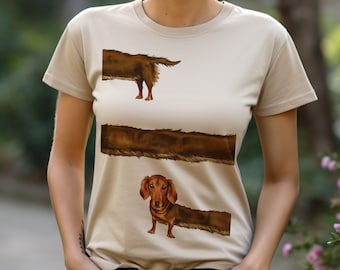 Grappig T-shirt teckel, hondenbezitter grappig cadeau schattige dieren kleding cadeau, shirt lange hond worstjes huisdierliefhebbers, voor teckeleigenaar, leuke dieren