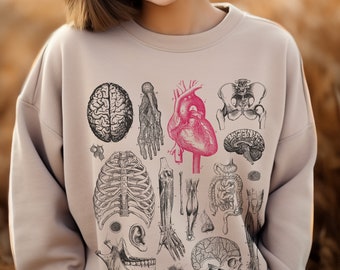 Felpa con cuore anatomico: illustrazione medica, regalo scientifico