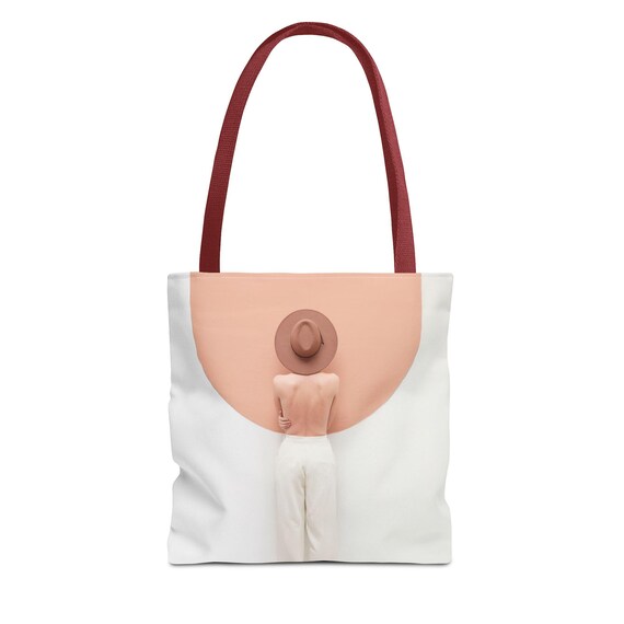 Minimalist Art Tote Bag, Aesthetic Fashion Woman Print, Modern