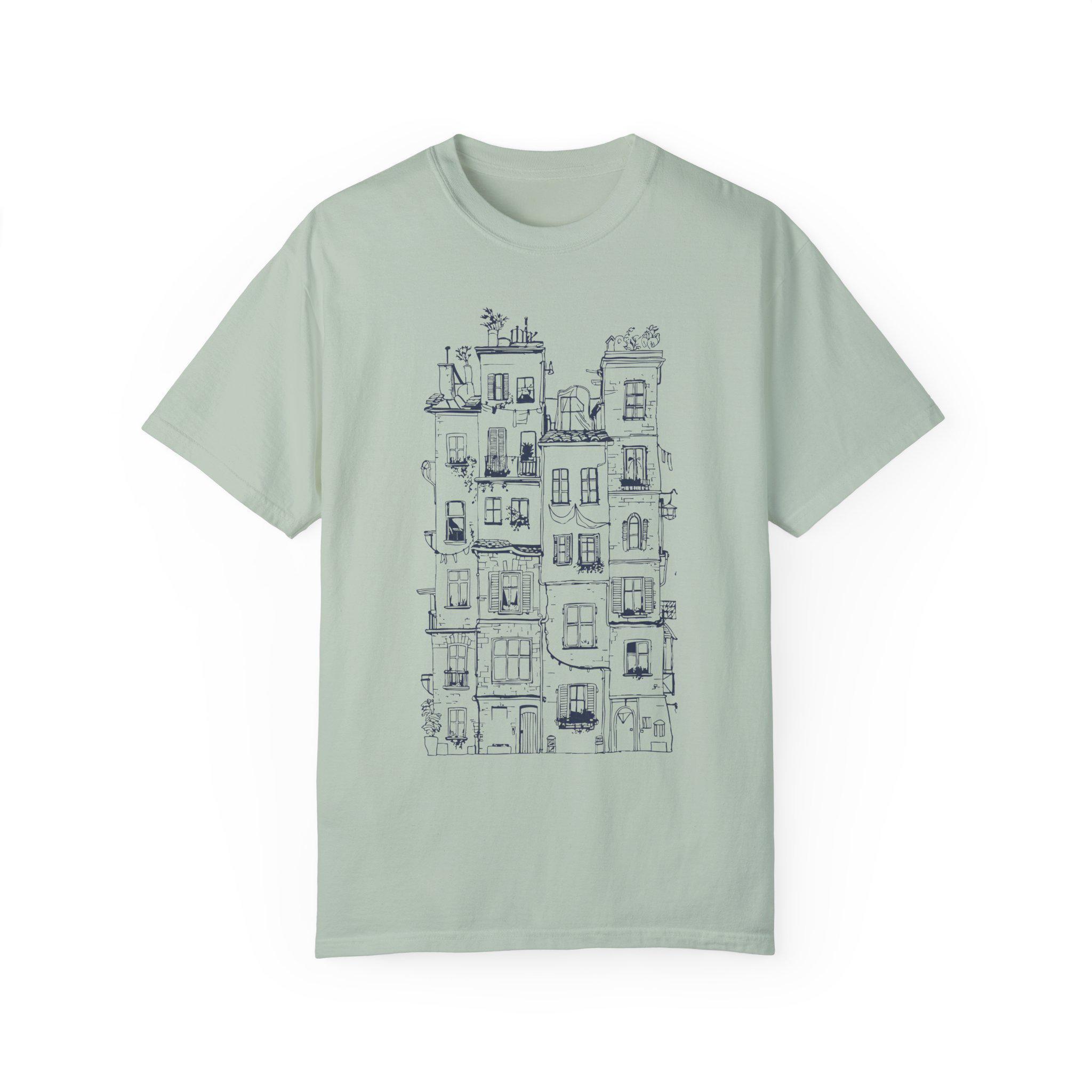 建築スケッチ コンフォートカラー Tシャツ：都市建築デザイン - Etsy 日本