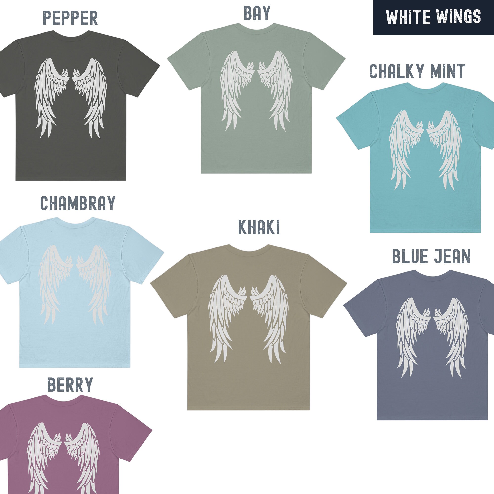 Dark Angel T-shirt, Wings Shirt Angel Wings Comfort Colors Dyed