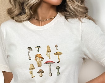 Magic Mushroom T-Shirt: Botanical Cottagecore Tee