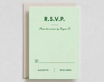 Semi-Custom Letterpress RSVP Cards with Envelope | The Andie Wedding Suite