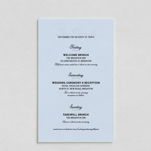 Letterpress Wedding Agenda Details Card | The Andie Semi Custom Wedding Suite