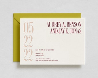 Semi-Custom Wedding Save the Dates | The Blume Wedding Suite, Letterpress