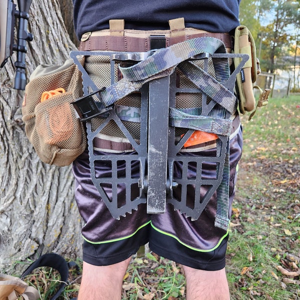 Molle hanger for tethrd predator platform. Saddle hunting.