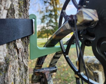 My Bow Buddy Regular Hang-On Buddy Tree Stand Bow Holder | Steel Bow Holder For Tree Stand With Rubber Grip | Works As A Compound Or Crossbow Stand | Bow Holder Archery