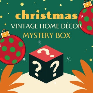 Christmas Vintage Mystery Box • Home Décor Curated Personalized • Xmas Present Santa Snowman • Cute Surprise Gifts • Reindeer Tree Snow •