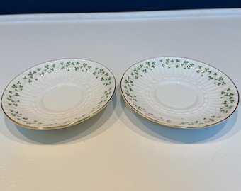 Vintage Royal Tara “Trellis” Saucers (2) - Ireland Shamrock Tea Time 1960s