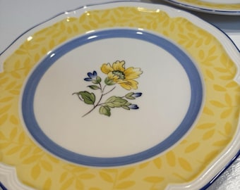 Villeroy & Boch Toscana (2) Plates Salad Yellow Blue Florals Germany