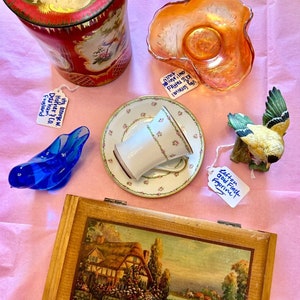 Vintage Mystery Box Themed Personalized • Home Décor Antique Bundle Gifts for Self Thrift Surprise • MCM Victorian Dark Academia
