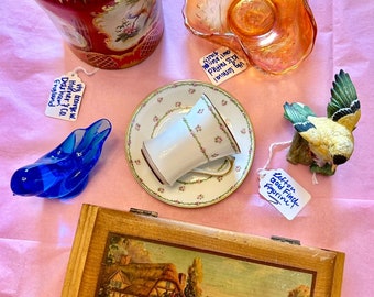 Personalized Vintage Mystery Box: Antique Home Decor Bundle