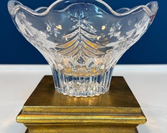 Vintage Mikasa Crystal Christmas Night Collection - Holiday Tree Trinket Bowl