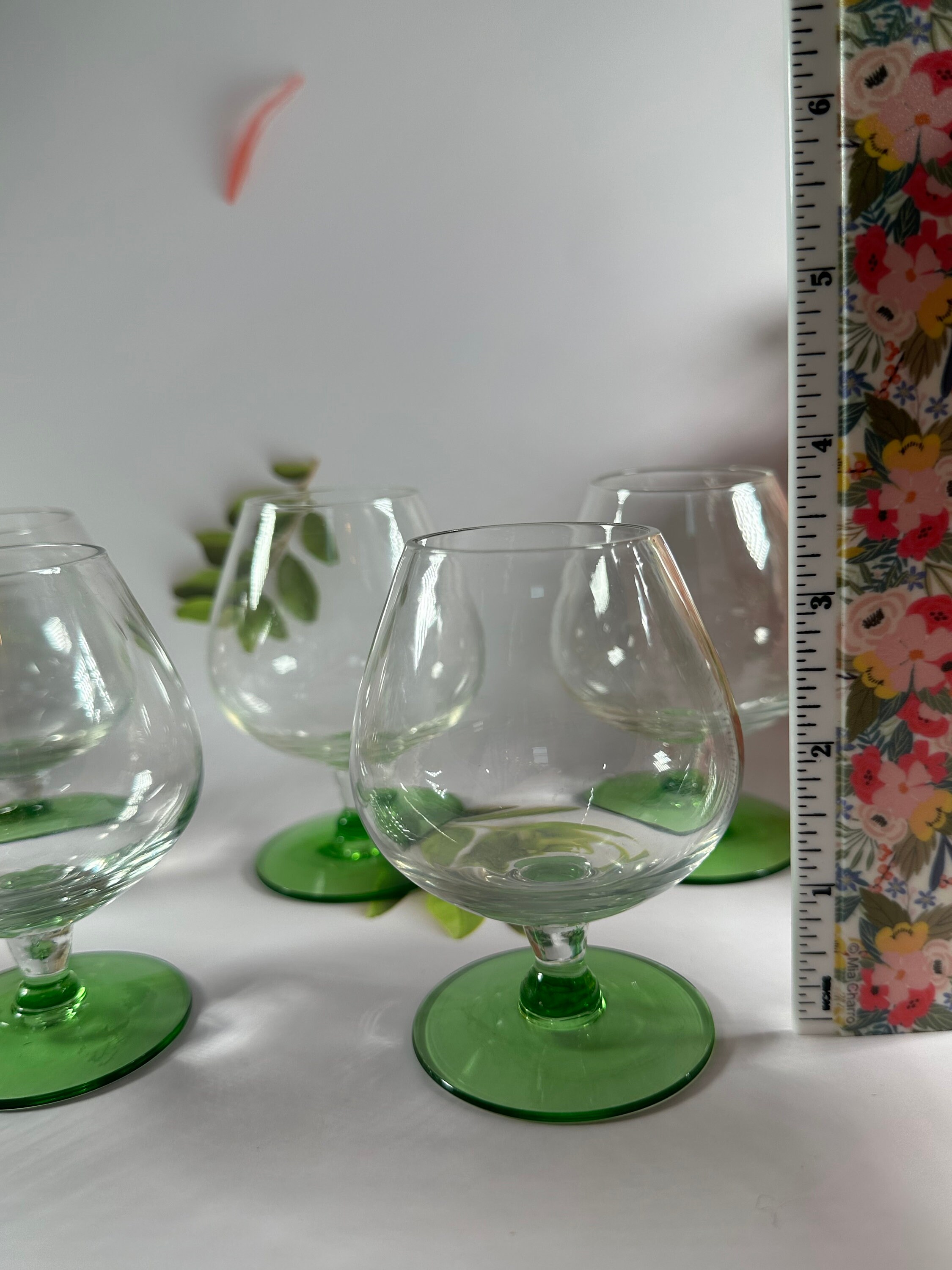 Vintage Mini Glass Snifters Cocktail 1970s Lime Green Small Etsy