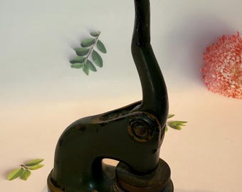 Antique Green Painted Cast Iron Embosser 1920s Stamp Dark Academia Home Decor