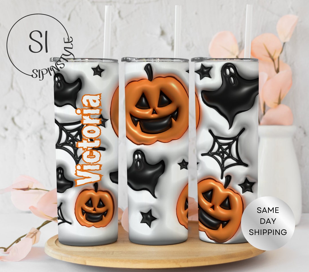 Halloween Pumpkin Tumbler Personalized Halloween Pumpkin Etsy