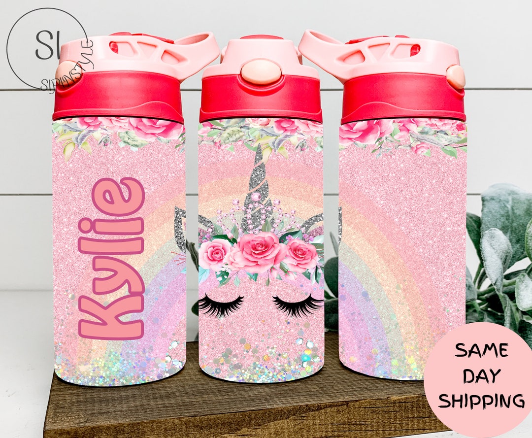 Unicorn Rainbow Kids Water Bottle, Unicorn Rainbow Gifts for Girls