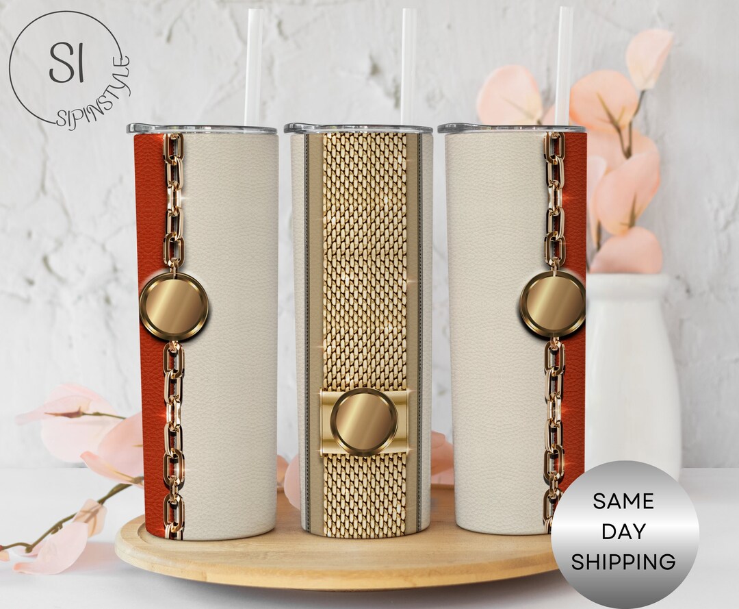 Gold Chain Purse Tumbler With Straw, Purse Gift Tumbler, Travel Purse Tumbler, Travel to Go