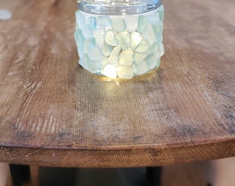 Multicolor Beachglass Candle Jar