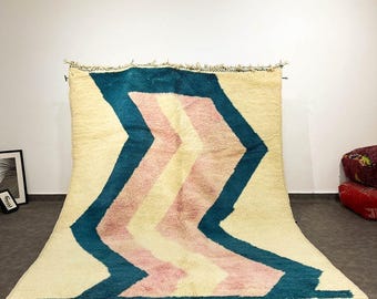 Hand Knotted Beni Ourain Rug: Moroccan Lamb Wool Berber Rug