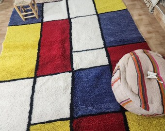 Boho Moroccan Wool Rug – Handwoven Geometric Home Decor