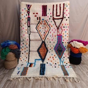 Handmade Moroccan Berber Rug - Colorful Geometric Design, Unique and Authentic