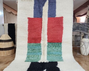 Handmade Moroccan Wool Rug: Colorful Berber Carpet, Boho Home Decor
