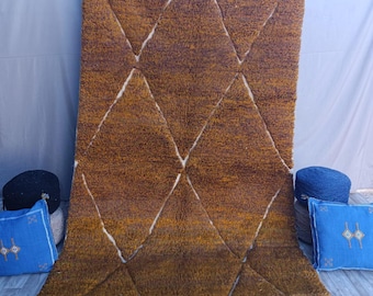 Warm Beni Ourain Rug with Bold Diamond Design – Artisan Handmade Moroccan Piece