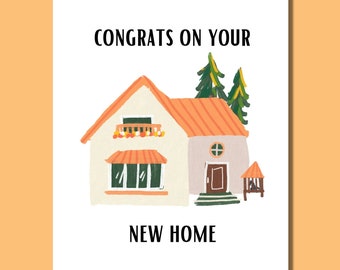 New Home Card, Congratulations On Your New Home Card, Happy First New Home Card, House Warming Card, New House Card, Homeowner Card
