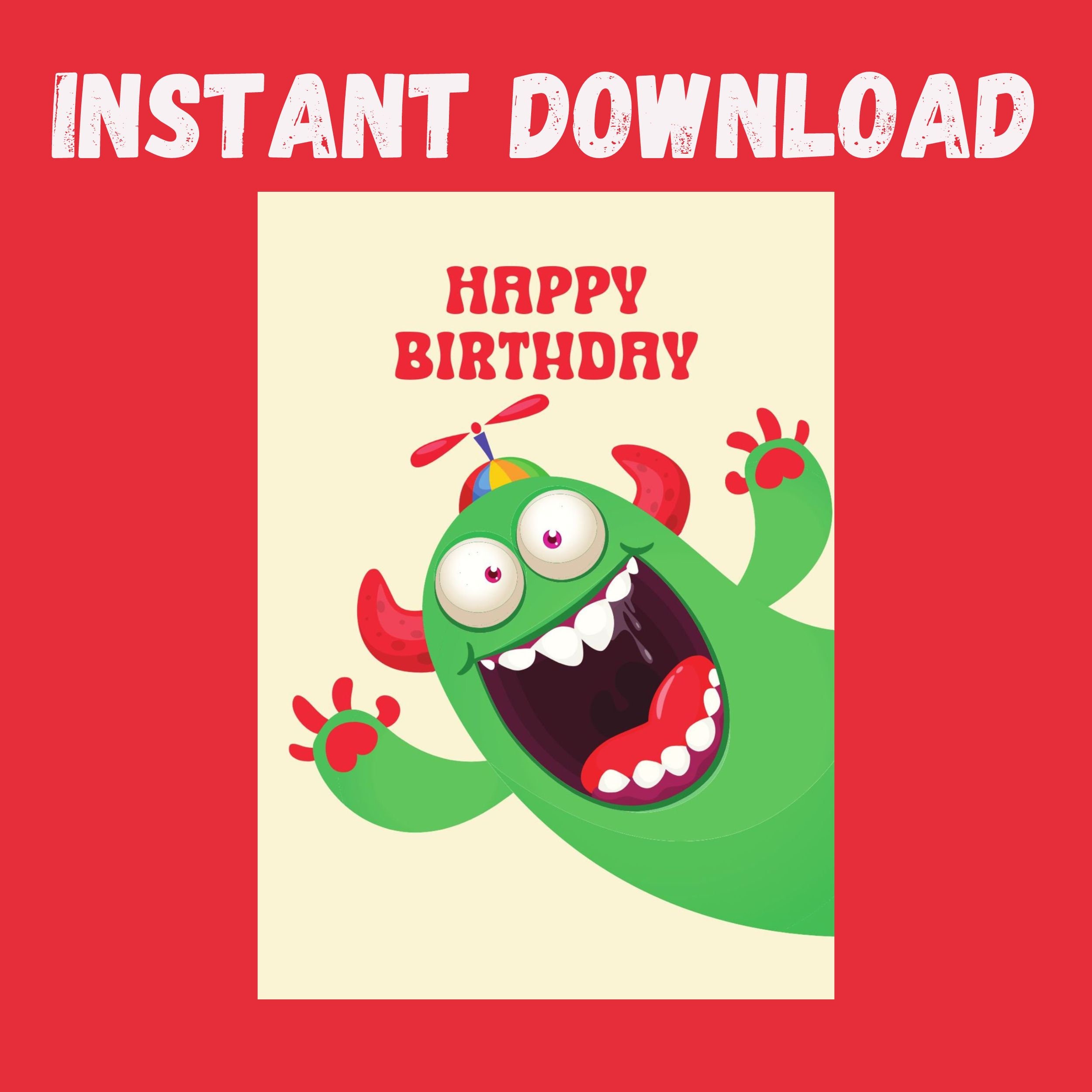 Kids Birthday Card, Printable, Download, Funny Kids Birthday Card, Kids